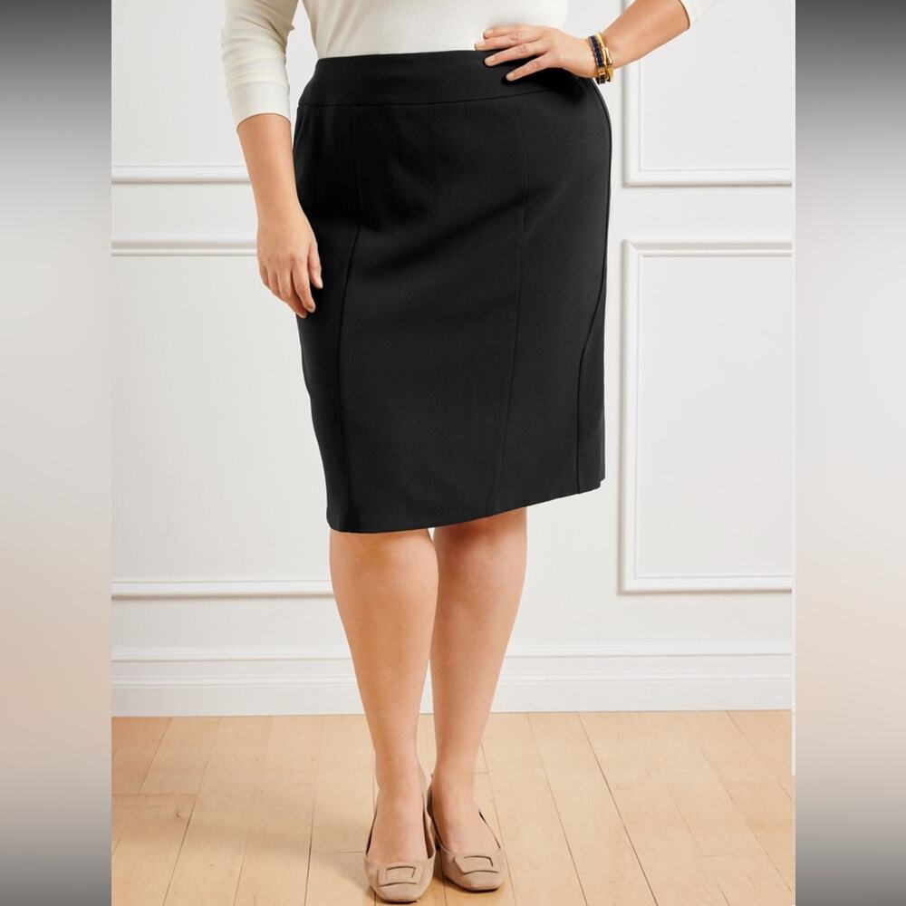 NWT Talbots Easy Travel Pencil Skirt Black 18W Petite